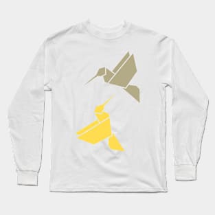 Origami hummingbirds, animal print, birds print, spring print Long Sleeve T-Shirt